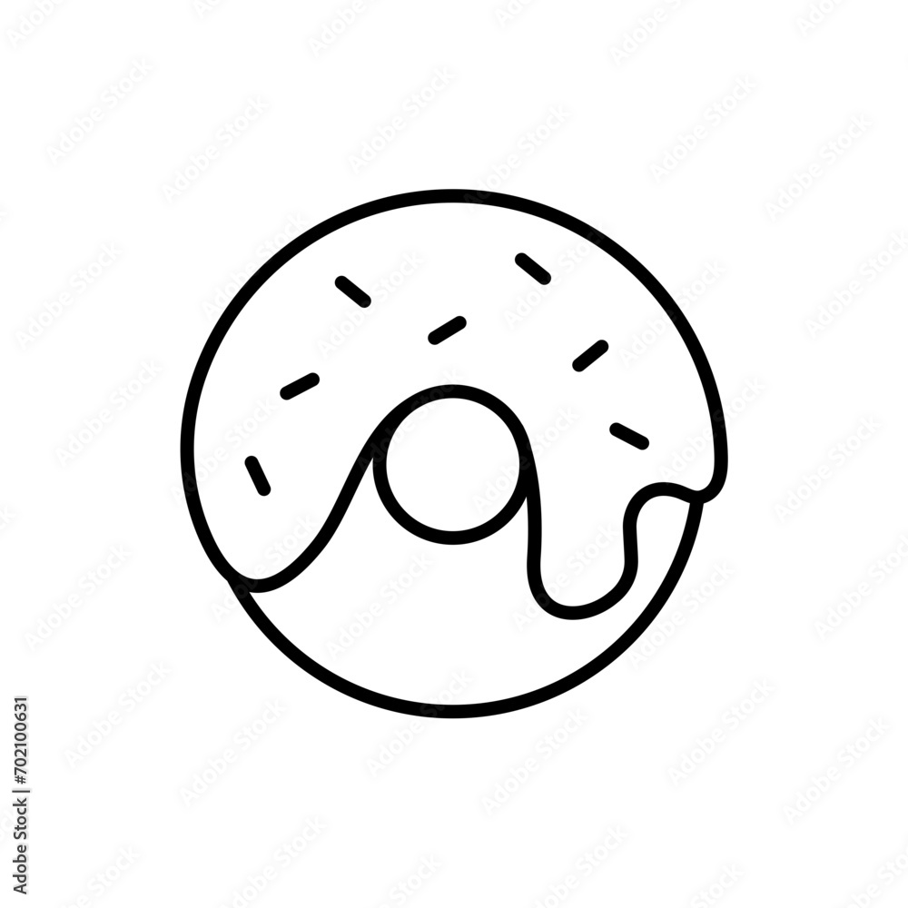 Donut outline icons, food minimalist vector illustration ,simple transparent graphic element .Isolated on white background