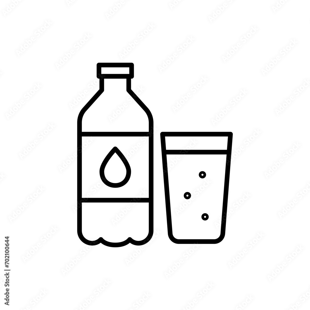 Mineral water outline icons, drink minimalist vector illustration ,simple transparent graphic element .Isolated on white background Mineral water outline icons, drink minimalist vector illustration ,simple transparent graphic element .Isolated on white background