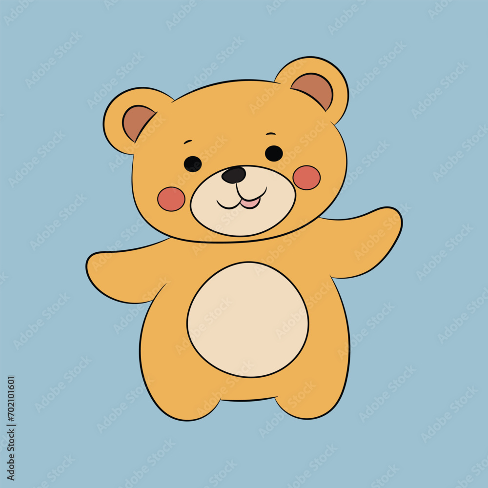 Fototapeta premium cartoon happy and funny teddy bear illustration