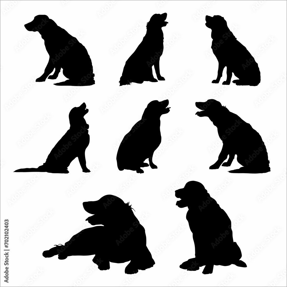 Collection of silhouettes of a dog Collection of silhouettes of a dog