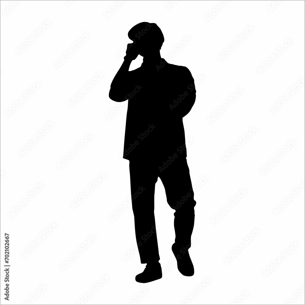 Silhouette of a person singing Silhouette of a person singing
