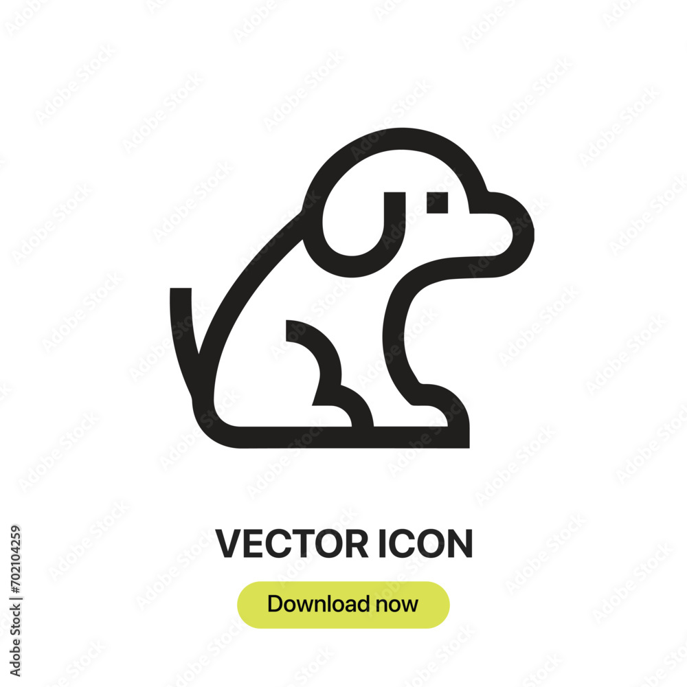 Dog icon vector. Linear-style sign for mobile concept and web design. Dog symbol illustration. Pixel vector graphics - Vector. Dog icon vector. Linear-style sign for mobile concept and web design. Dog symbol illustration. Pixel vector graphics - Vector.