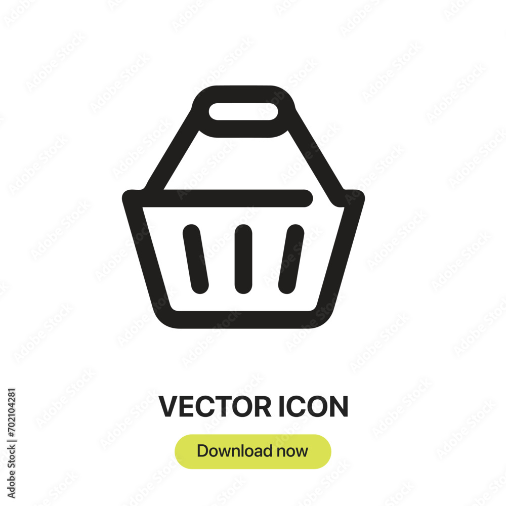 Basket icon vector. Linear-style sign for mobile concept and web design. Basket symbol illustration. Pixel vector graphics - Vector. Basket icon vector. Linear-style sign for mobile concept and web design. Basket symbol illustration. Pixel vector graphics - Vector.