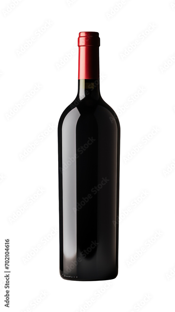 Elegant bottle of red wine isolated on transparent background,png file Elegant bottle of red wine isolated on transparent background,png file