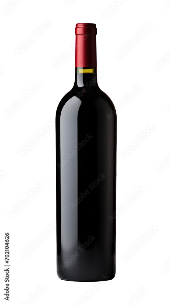 Elegant bottle of red wine isolated on transparent background,png file Elegant bottle of red wine isolated on transparent background,png file