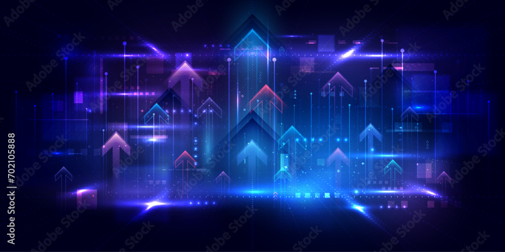 Abstract digital technology background. Modern high-tech innovation future background, Network connection, AI, communication, big data. Pattern for banner, poster, website. Vector eps10. - obrazy, fototapety, plakaty 
