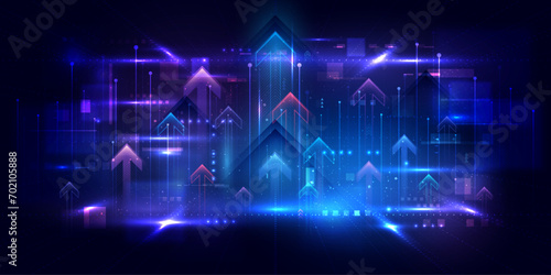 Abstract digital technology background. Modern high-tech innovation future background, Network connection, AI, communication, big data. Pattern for banner, poster, website. Vector eps10.