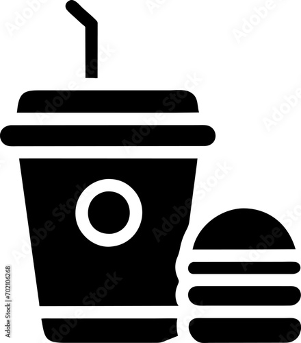 Hamburger and soft drink cup