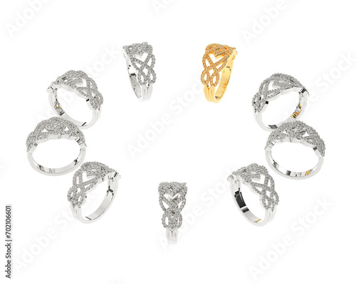 Jewelry isolated on background. 3d rendering - illustration