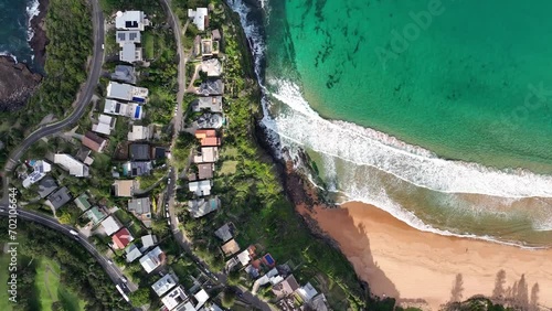 epic bigola beach drone footage rock pool golden sand turquoise sea 4k sydney australia photo