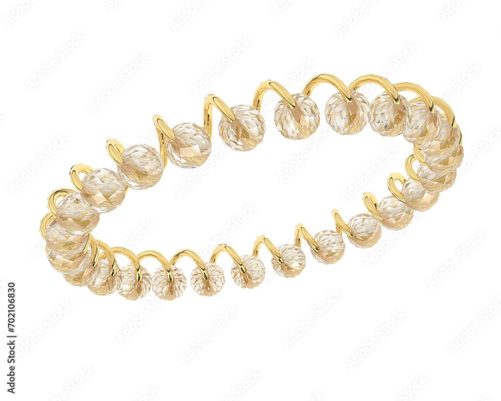 Obraz premium Gold bracelet isolated on background. 3d rendering - illustration