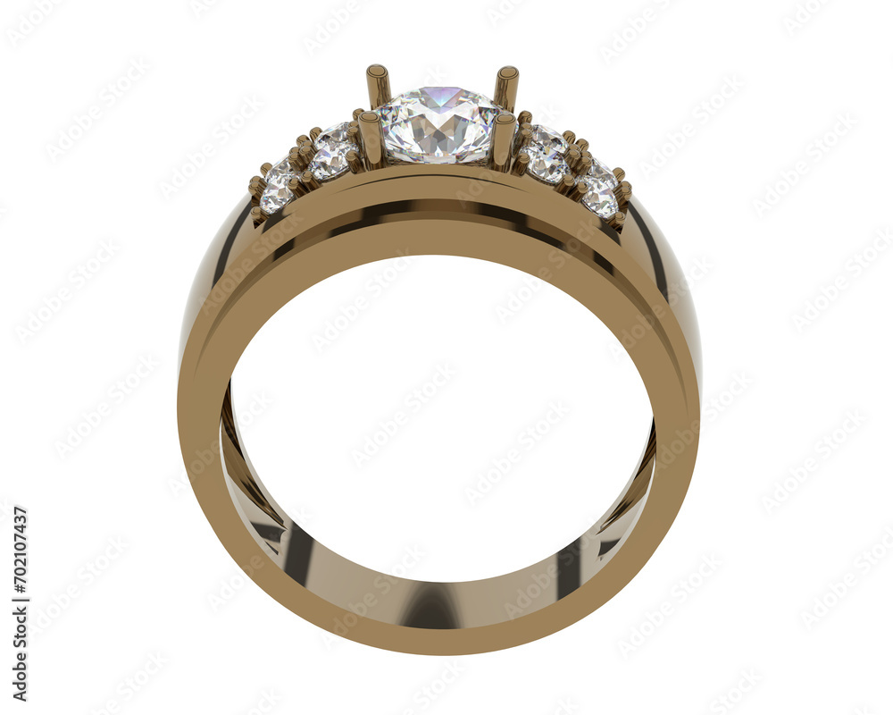 Obraz premium Diamond ring isolated on background. 3d rendering - illustration
