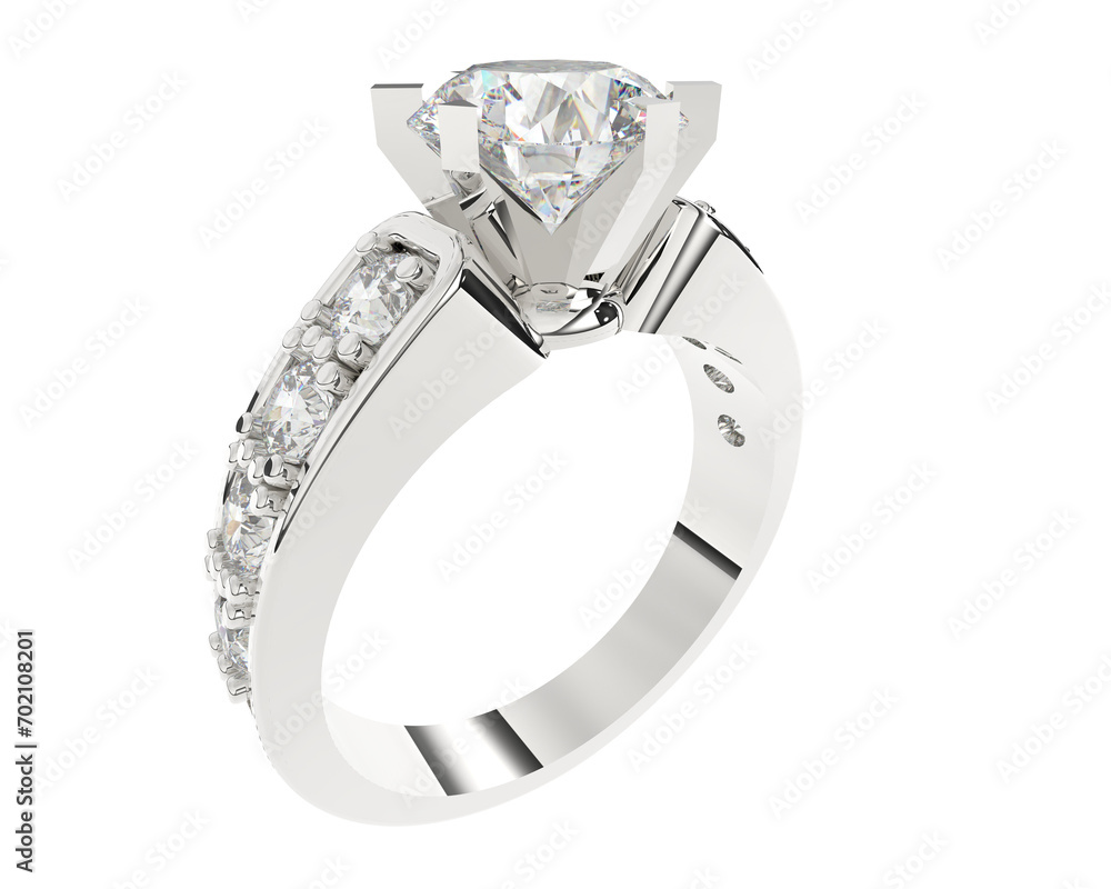 Diamond ring isolated on background. 3d rendering - illustration Diamond ring isolated on background. 3d rendering - illustration