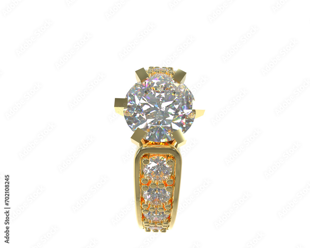 Diamond ring isolated on background. 3d rendering - illustration