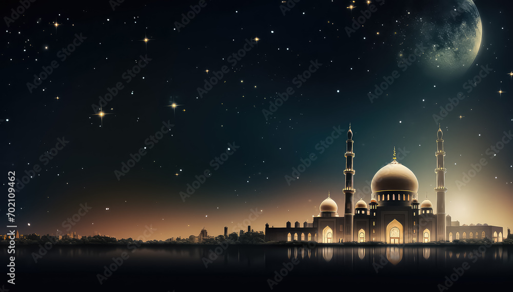 Beautiful mosque, ramadan concept