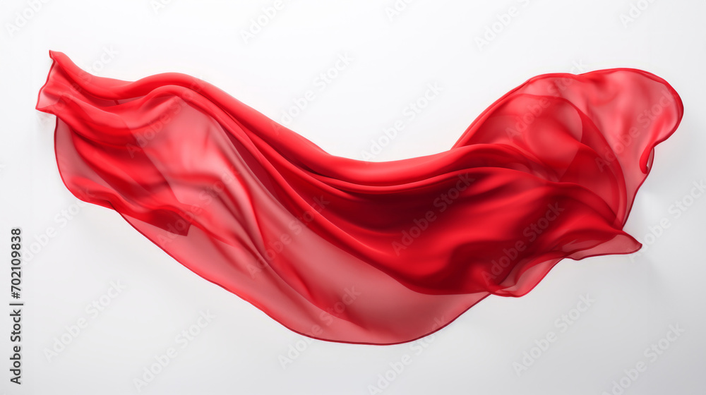 Red cloth that is floating and hiding something unknown underneath. Fabric isolated on white background. Red cloth that is floating and hiding something unknown underneath. Fabric isolated on white background.