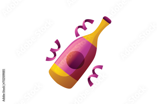 Wine New Year Party Sticker