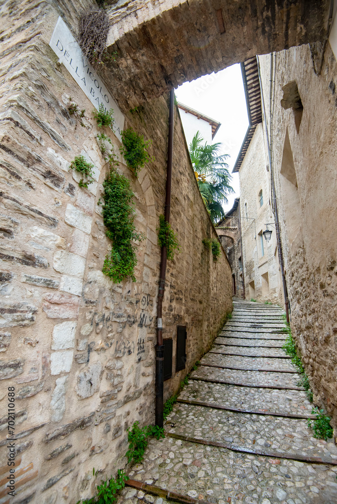 Pedestrian Alley in Spoleto - Italy Pedestrian Alley in Spoleto - Italy