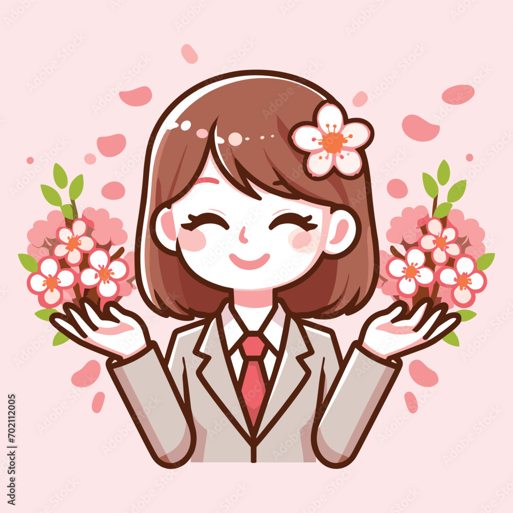 Free vector cute girl character celebrate Cherry Blossom Day 2024 cartoon flat isolated illustration Free vector cute girl character celebrate Cherry Blossom Day 2024 cartoon flat isolated illustration
