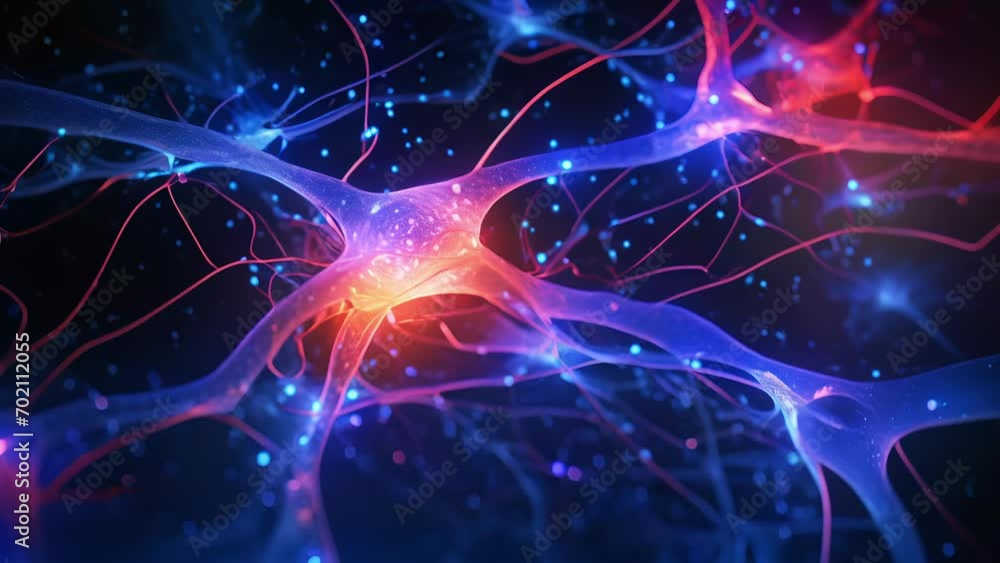 An intricate network of neural pathways displayed through a microscope ...