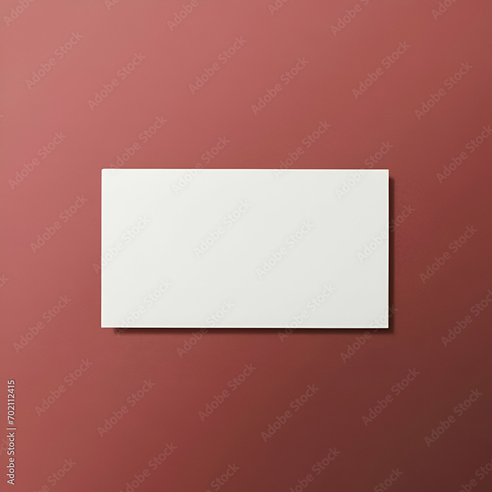 Blank business card on a red background Blank business card on a red background
