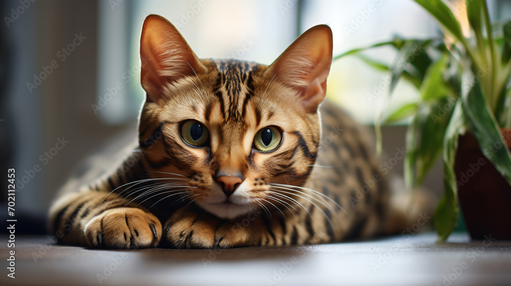 A contented Bengal cat