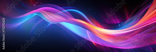 Colorful motion elements with neon led illumination. Abstract futuristic background.