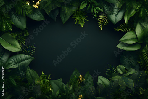 Wallpaper Mural Naturverbunden: Frischer grüner Hintergrund mit Blättern als natürlicher Rahmen Torontodigital.ca