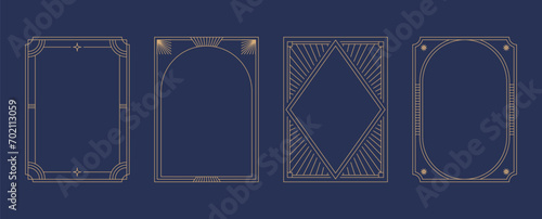 Art Deco frames minimalist collection. Elegant luxury borders and frames, vector templates design