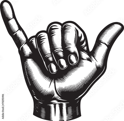 Hand Hang Loose Sign Vector