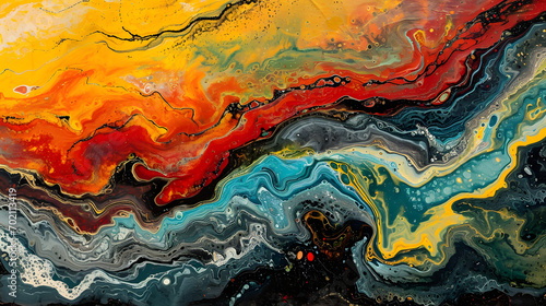fluid art painting with only river abstract marble painting