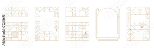 Art Deco frames minimalist collection. Elegant luxury borders and frames, vector templates design
