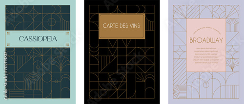 Art Deco frames minimalist collection. Elegant luxury borders and frames, vector templates design
