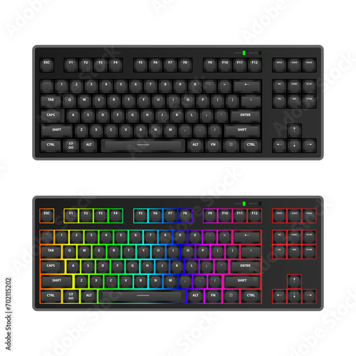 flat black color keyboard with black rgb keyboard