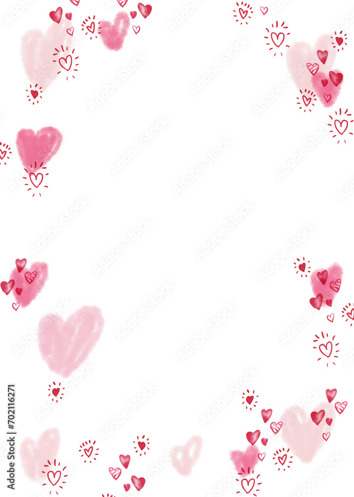 Pink Valentine's Day background. PNG transparent digitally hand painted illustration