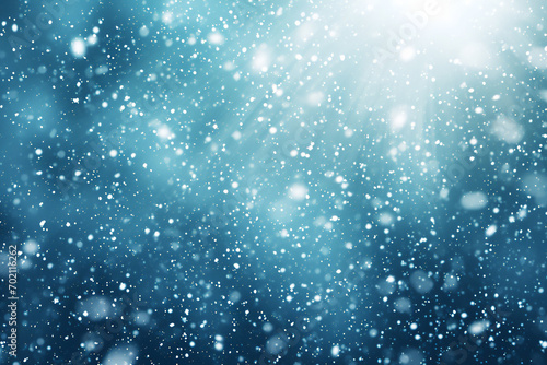 Snowflakes with snow crystals on a blue background at Christmas