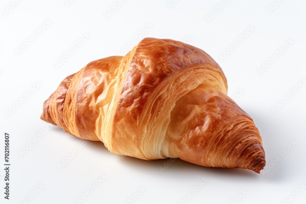 Crispy croissant isolated on a white background