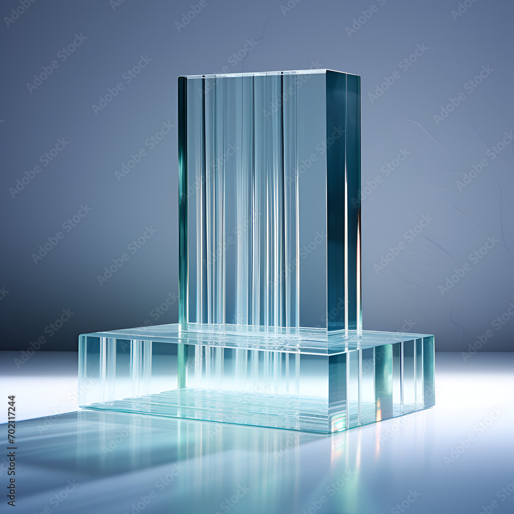 3d glossy product crystal clear podium, product stand, abstract modernism,crystal clear glass Ai generated 3d glossy product crystal clear podium, product stand, abstract modernism,crystal clear glass Ai generated