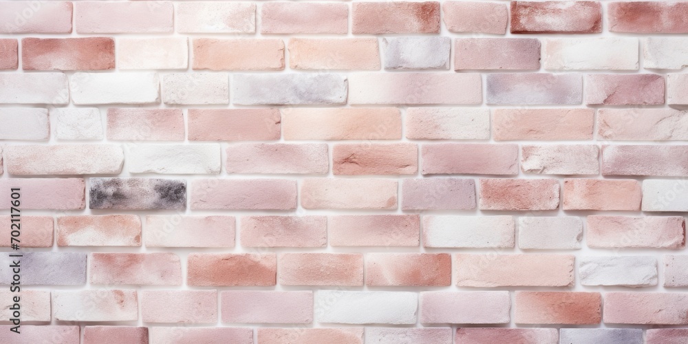 The background with the texture of a brick wall is a delicate pink color. Brickwork pattern