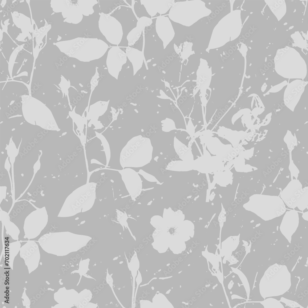 Fototapeta premium Seamless graphic pattern with hand drawn flowers for surface design and other design projects
