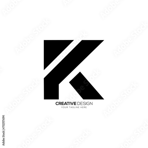 Letter Kt with modern shaped unique abstract initial monogram business logo