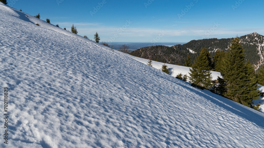 A snowy slope in the mountains of Bavaria