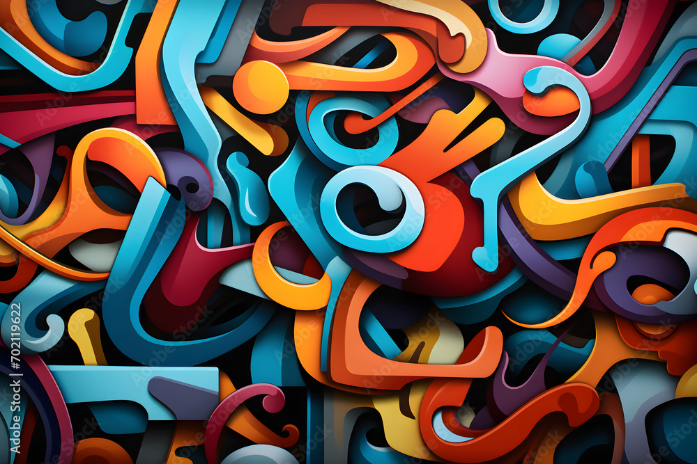 Naklejka premium Graffiti Fusion: Lebendiger Hintergrund im urbanen Street-Art-Style