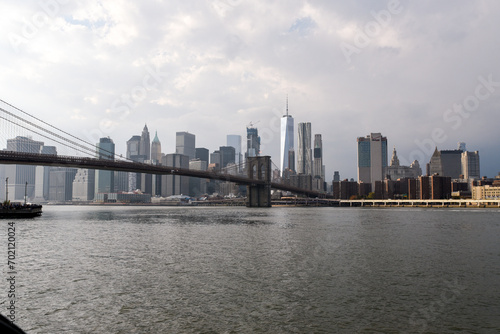 New York City skyline with Brooklyn Bridge and Lower Manhattan view © Martin
