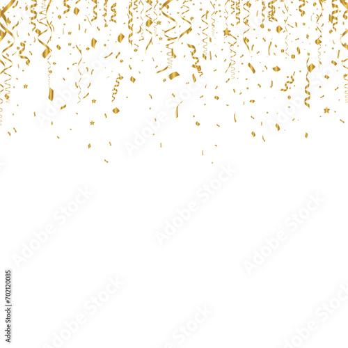 Vector confetti. Golden tinsel, confetti fall from the sky. Shiny confetti . Holiday, birthday. vector illustration