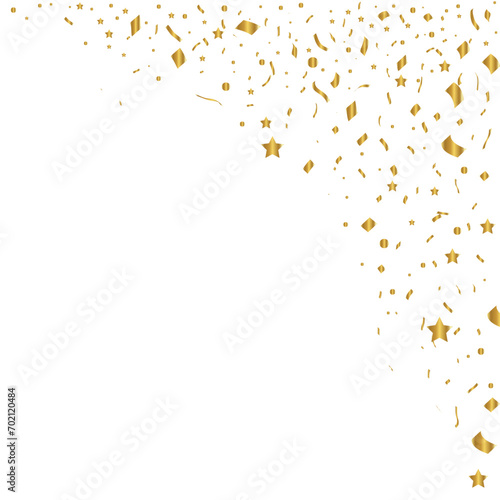 Vector confetti. Golden tinsel, confetti fall from the sky. Shiny confetti . Holiday, birthday. vector illustration