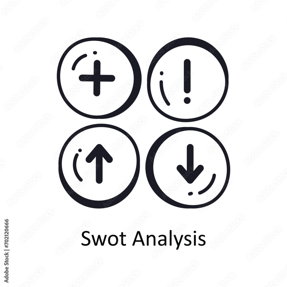 Swot Analysis vector outline doodle Design illustration. Symbol on White background EPS 10 File Swot Analysis vector outline doodle Design illustration. Symbol on White background EPS 10 File