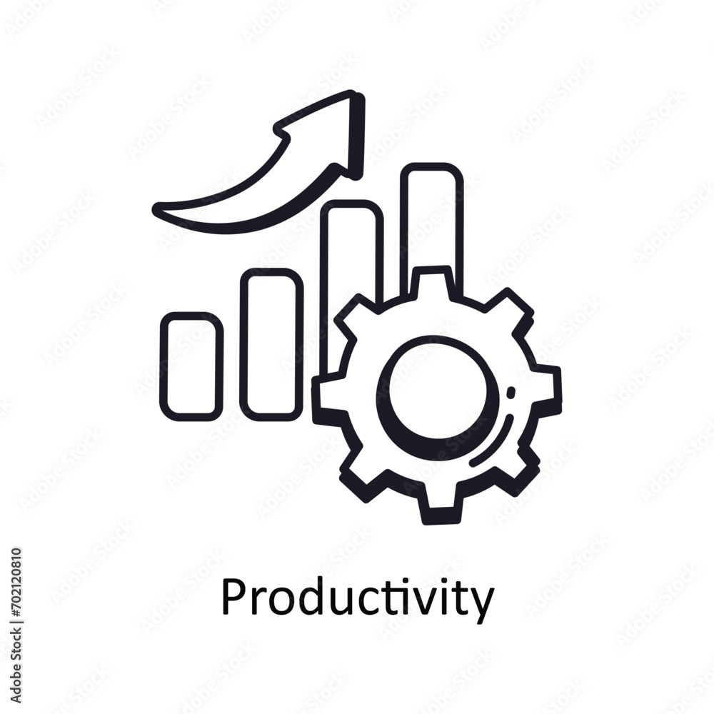 Productivity vector outline doodle Design illustration. Symbol on White background EPS 10 File Productivity vector outline doodle Design illustration. Symbol on White background EPS 10 File