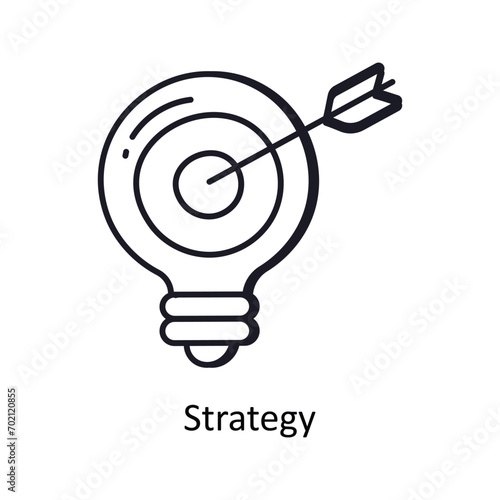 Strategy vector outline doodle Design illustration. Symbol on White background EPS 10 File 