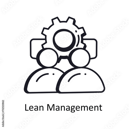Lean Management vector outline doodle Design illustration. Symbol on White background EPS 10 File 